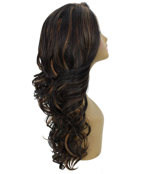 Kendra Black with Golden Wavy Lace Front Wig