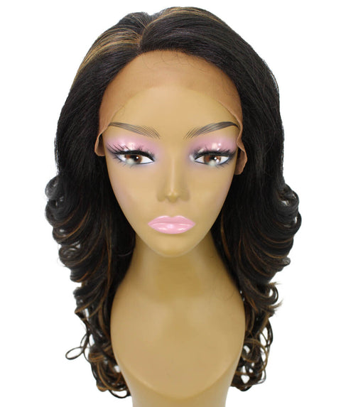 Kendra Black with Golden Wavy Lace Front Wig