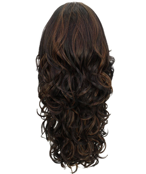 Kendra Black with Caramel Wavy Lace Front Wig