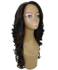 Kendra Black with Caramel Wavy Lace Front Wig