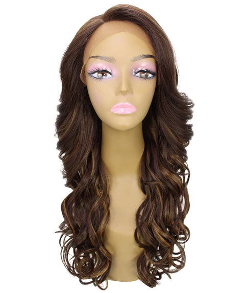 Kendra Brown with Golden Wavy Lace Front Wig