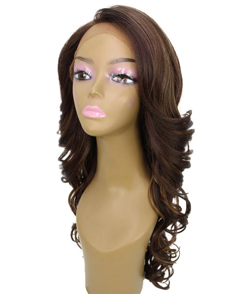 Kendra Brown with Golden Wavy Lace Front Wig