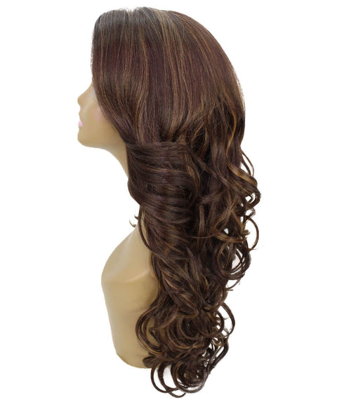 Kendra Brown with Golden Wavy Lace Front Wig
