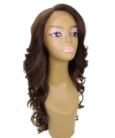 Kendra Brown with Golden Wavy Lace Front Wig