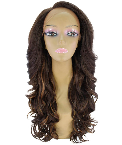Kendra Brown with Caramel Wavy Lace Front Wig