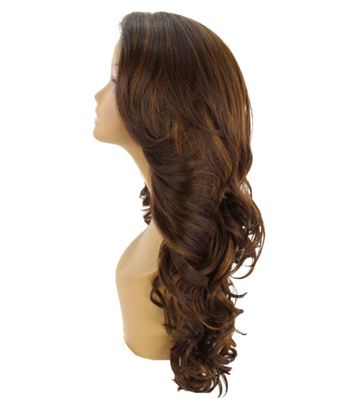 Kendra Brown with Caramel Wavy Lace Front Wig