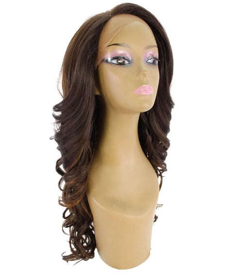 Kendra Brown with Caramel Wavy Lace Front Wig