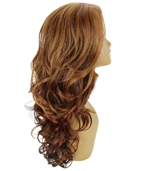 Kendra Copper Aubum Blend Wavy Lace Front Wig