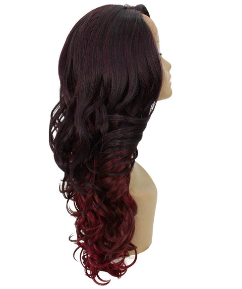Kendra Deep Red Over Medium Red Wavy Lace Front Wig