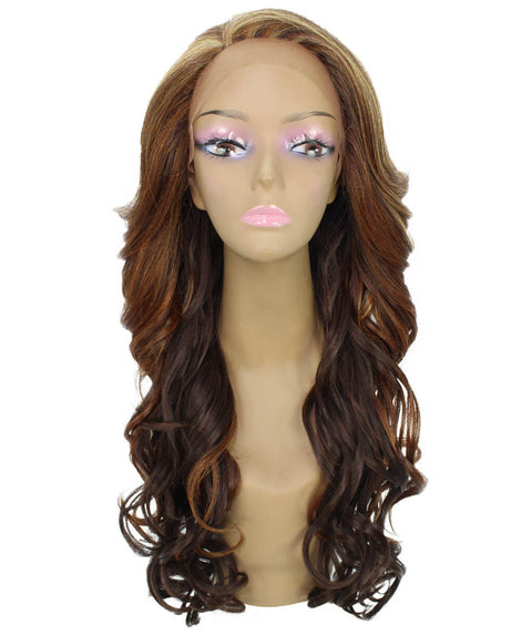 Kendra Aubum Brown Blend Wavy Lace Front Wig