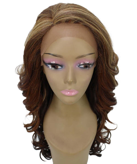 Kendra Aubum Brown Blend Wavy Lace Front Wig
