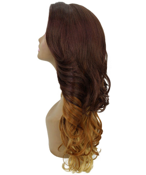 Kendra Medium Brown over Blonde Wavy Lace Front Wig