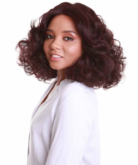 Candace Deep Red and Black Blend Classic Lace Front Wig