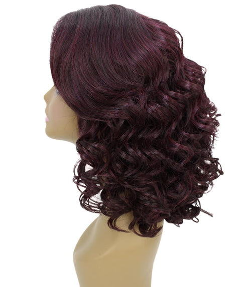 Candace Deep Red and Black Blend Classic Lace Front Wig