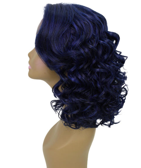 Candace Blue and Black Blend Classic Lace Front Wig