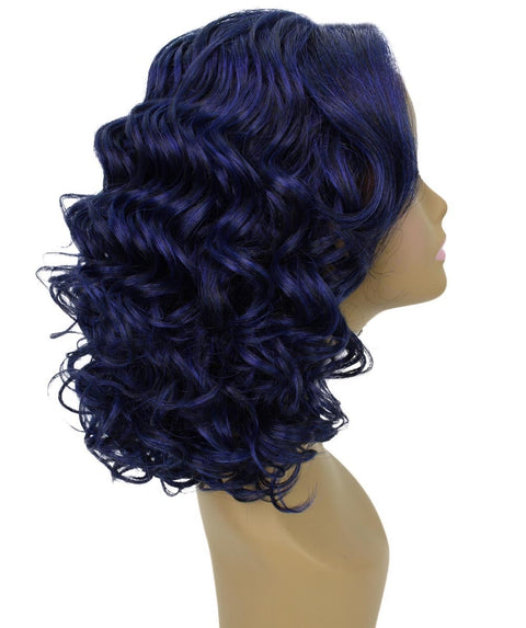 Candace Blue and Black Blend Classic Lace Front Wig