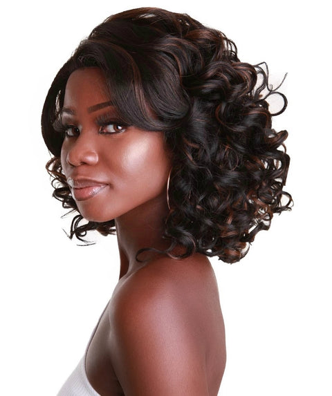 Candace Black with Caramel Classic Lace Front Wig