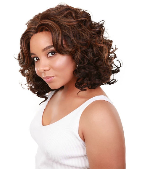 Candace Carmel Brown Blend Classic Lace Front Wig