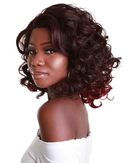 Candace Deep Red Over Medium Red Classic Lace Front Wig