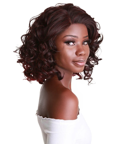 Candace Deep Red Over Medium Red Classic Lace Front Wig