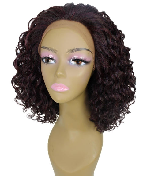 Oya Deep Red and Black Blend Angled Bob Lace Front Wig