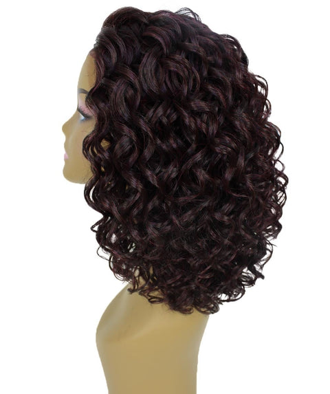 Oya Deep Red and Black Blend Angled Bob Lace Front Wig