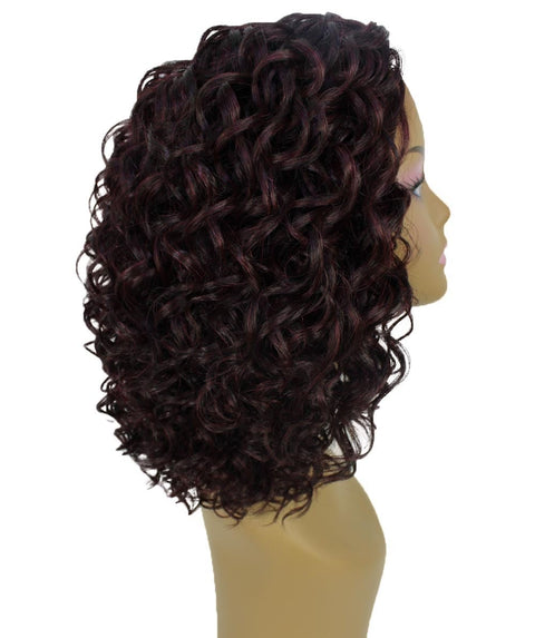 Oya Deep Red and Black Blend Angled Bob Lace Front Wig