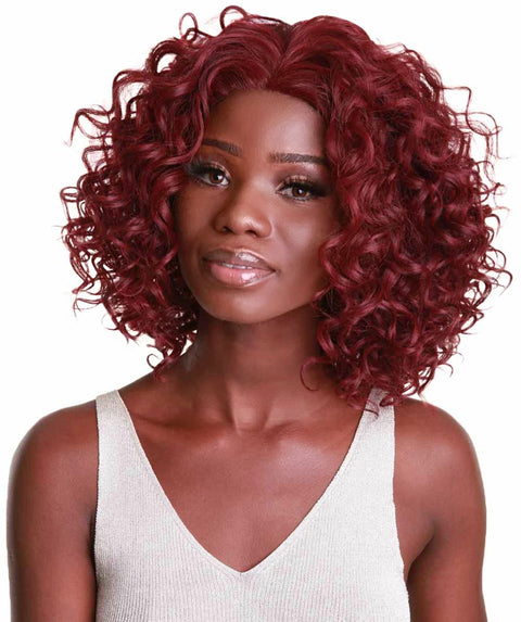 Oya Deep Red Angled Bob Lace Front Wig