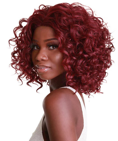 Oya Deep Red Angled Bob Lace Front Wig