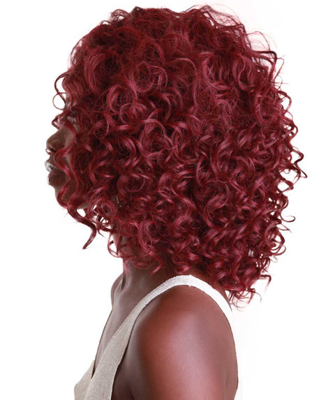 Oya Deep Red Angled Bob Lace Front Wig