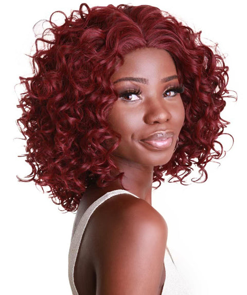 Oya Deep Red Angled Bob Lace Front Wig