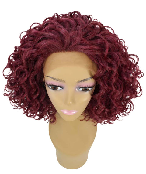 Oya Deep Red Angled Bob Lace Front Wig