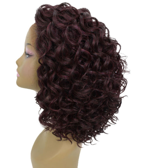 Oya Medium Red and Black Blend Angled Bob Lace Front Wig