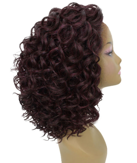 Oya Medium Red and Black Blend Angled Bob Lace Front Wig