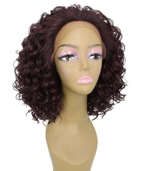 Oya Medium Red and Black Blend Angled Bob Lace Front Wig
