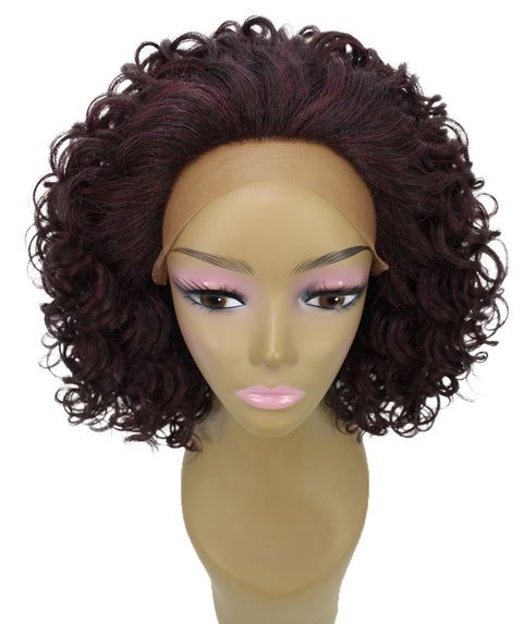 Oya Medium Red and Black Blend Angled Bob Lace Front Wig