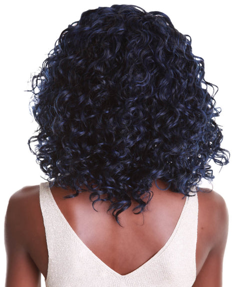 Oya Blue and Black Blend Angled Bob Lace Front Wig