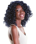 Oya Blue and Black Blend Angled Bob Lace Front Wig
