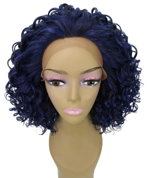 Oya Blue and Black Blend Angled Bob Lace Front Wig