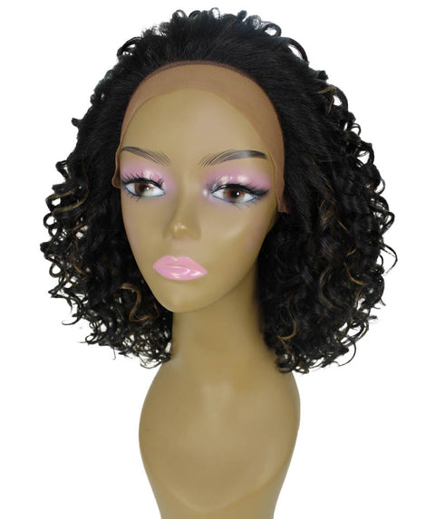 Oya Black with Golden Angled Bob Lace Front Wig