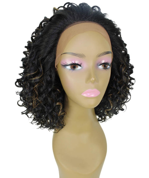Oya Black with Golden Angled Bob Lace Front Wig