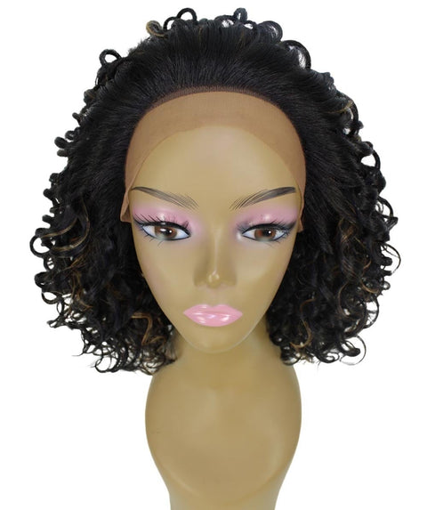Oya Black with Golden Angled Bob Lace Front Wig
