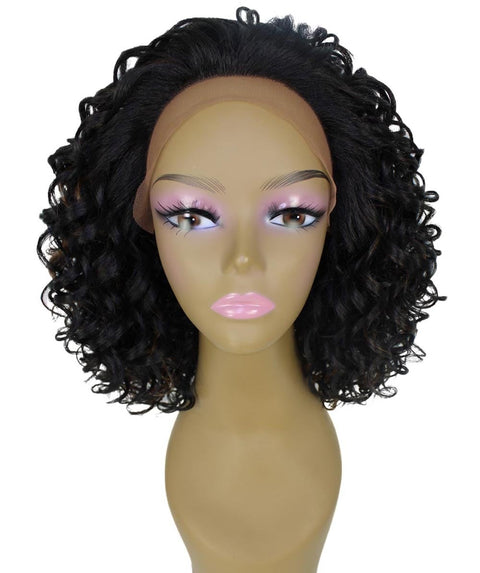 Oya Black with Caramel Angled Bob Lace Front Wig