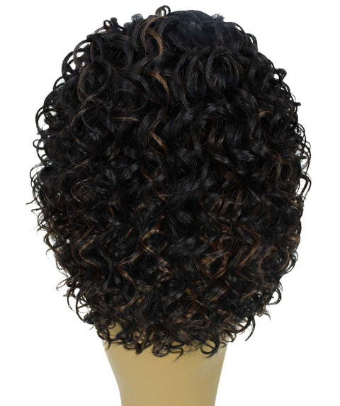 Oya Black with Caramel Angled Bob Lace Front Wig