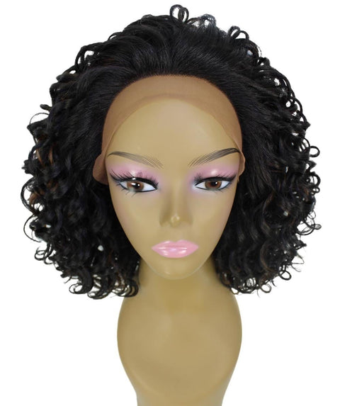 Oya Black with Caramel Angled Bob Lace Front Wig