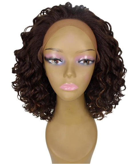 Oya Brown with Caramel Angled Bob Lace Front Wig