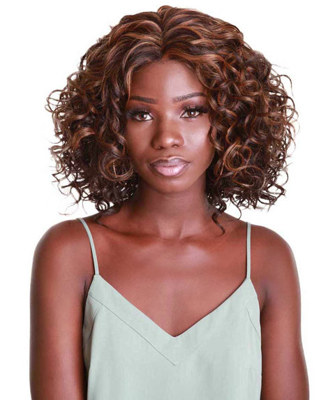 Oya Carmel Brown Blend Angled Bob Lace Front Wig