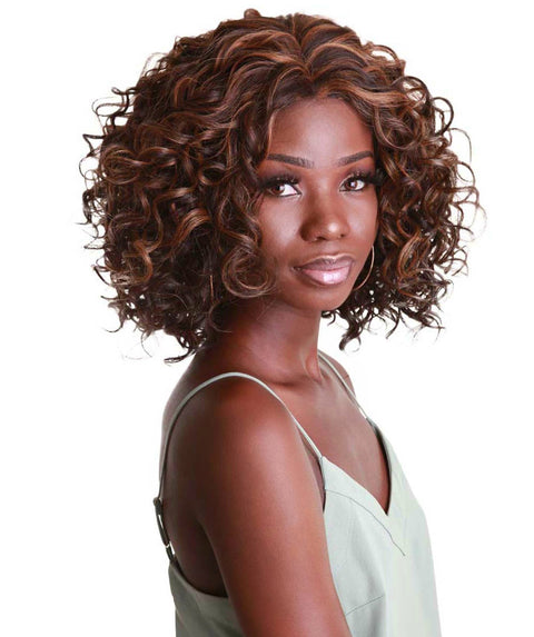 Oya Carmel Brown Blend Angled Bob Lace Front Wig