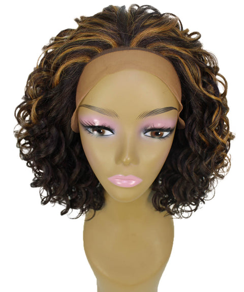 Oya Carmel Brown Blend Angled Bob Lace Front Wig