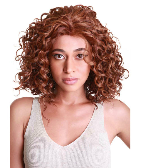 Oya Copper Aubum Blend Angled Bob Lace Front Wig